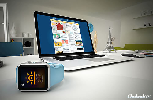 The “Hayom” watch extension joins Chabad.org’s Jewish Apps Suite in leveraging Chabad.org’s content and know-how to make Jewish information and observance accessible on other platforms. (Concept Image)
