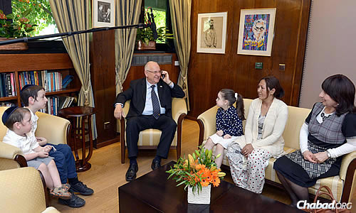 Rivlin called the Lifshitzes, assuring them that the kids were well and wouldn't miss any school. (Photo: Mark Neiman/GPO)