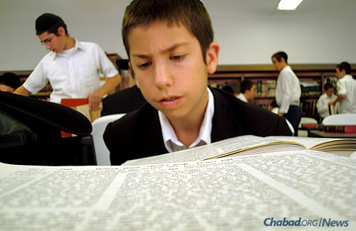 The primary occupation of the yeshivah bochur is to study Torah for many hours every day. (Photo: Lubavitch Mesivta of Chicago)