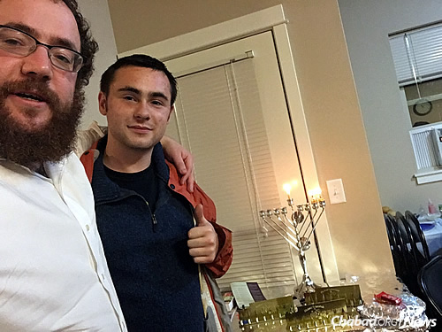 The Gurevitches have been meeting students one-on-one, offering mezuzahs and hosting parties, including a “Midnight Breakfast” Chanukah celebration during finals this past semester.