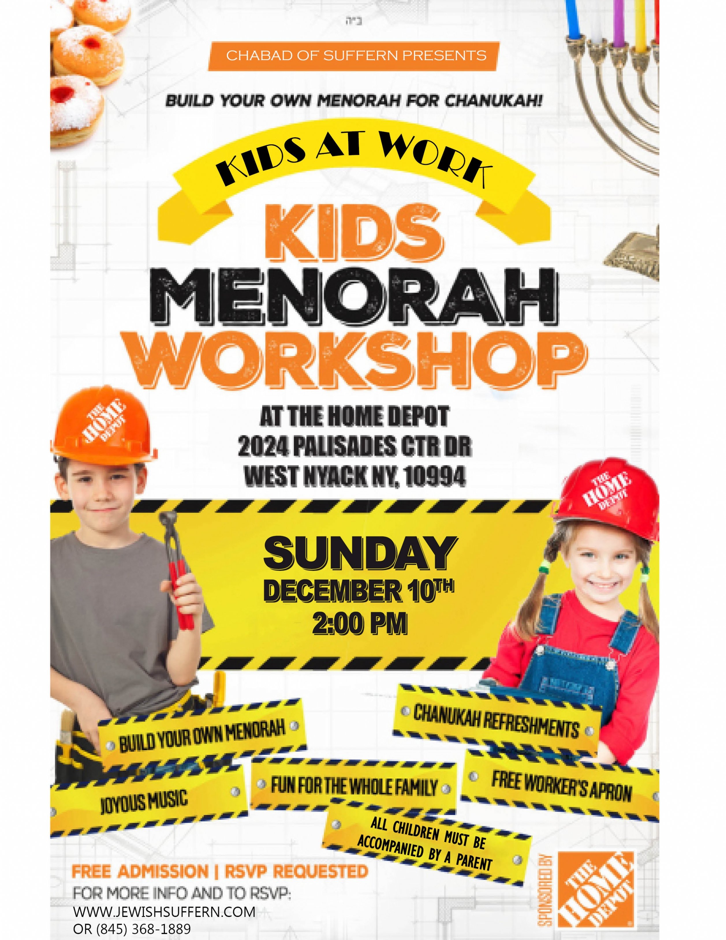 Chanukah Home Depot Workshop - Chabad Jewish Center of Suffern