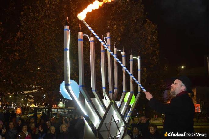 Preparations are already underway for this year's public menorah-lighting ceremony and celebration in Bucharest.