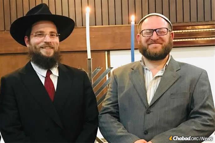 Rabbi Mendy Goldstein, director of Chabad of New Zealand, with Rabbi Tal.
