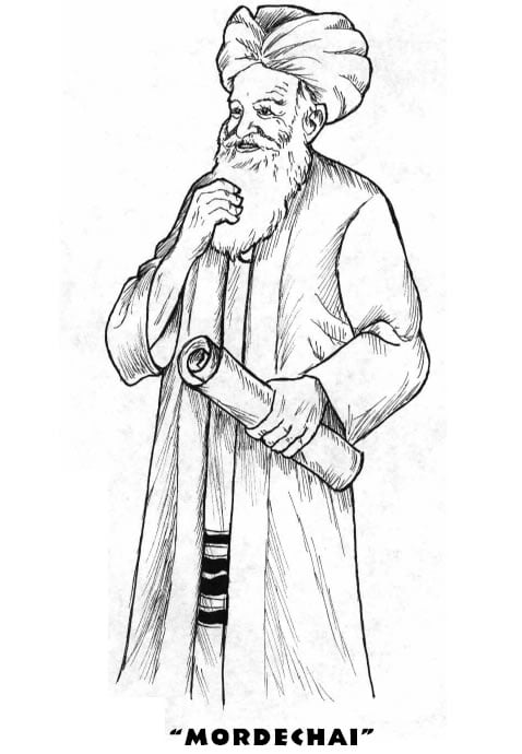mordechai coloring purim chabad jewish mordecai esther bible books story hebrew torah