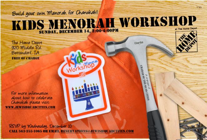 Home Depot Menorah Workshop - Chabad Lubavitch of the Quad Cities.